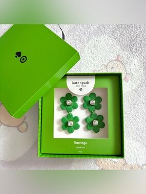 NEW Kate Spade x Target Floral Linear Hanging Earrings Hypoallergenic